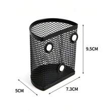 1pc Semi-Circle Magnetic Pen Holder Metal Mesh Pen Holder