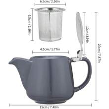Teapot Ceramic Tea Infuser With Infuser And Lid Large Capacity Ceramic Tea Pot Suitable For Brewing Herbal And Loose Leaf Teas (Gray) - 1 - View 4