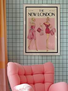 Affiche vintage de mode, couverture de magazine, imprimés girly rétro, impression murale des années 70, art mural esthétique, art preppy, art mural rose, décoration mignonne, décoration moderne de la maison, pour le salon, la chambre à coucher, sans cadre