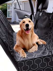 1pc Oxford Fabric Pet Car Seat Cushion, Waterproof Anti-Scratch With Printed Pattern & Mesh, Suitable For Pet Traveling And Vacation - Multicolor - View 1