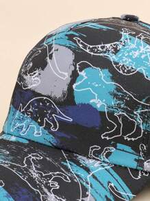 قبعة بيسبول 1 قطعة مطبوع عليها رسوم كرتونية للديناصورات للأطفال، قبعة صغيرة جميلة للبنات والأولاد للربيع والخريف، واقية من الأشعة فوق البنفسجية - 1PC - مشاهدة 3