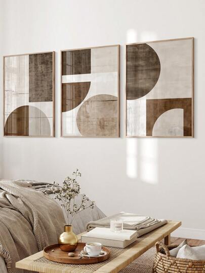 3 件/套，帆布挂画，带框，可直接悬挂，波西米亚风格 - 抽象图形艺术家居装饰、墙壁艺术、房间装饰、家居壁画、高清印刷，非常适合送礼、客厅、卧室、餐厅、办公室装饰画