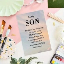 1PC Heartfelt Son's Birthday Card, 4.92 Inches X 6.93 Inches, A Sentimental Mother's Love Message, A Paper Card With An Envelope, A Birthday Wish For Any Son