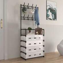 1 pieza Estante multiusos y versátil, antipolvo, adecuado para ropa, sombreros y zapatos, talla grande grueso y estable, fácil de instalar/desmontar, portátil, para sala de estar, dormitorio, oficina, dormitorio universitario - Multicolor - Ver 1
