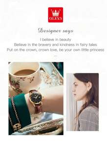 OLEVS. 1 件优雅防水女士手表，带日期，商务手表适合工作场合，时尚女士腕表适合日常佩戴 - 均碼 - 查看 7