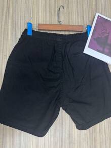 Men's Twill Shorts With Drawstring, Above-The-Knee Model - Negro - Ver 3