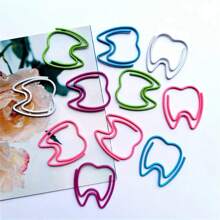 20pcs Colorful Tooth-Shaped Paper Clips,Dental-Shaped Paper Clips- Fun Office Supplies For Dentists & Bookmarks, Cute Tooth Design Document Organizers Gifts - Multicolor - View 6