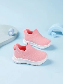 1 双透气防滑婴儿运动鞋，鞋面柔软网眼，适合日常穿着，春秋季节，宽脚适合宝宝脚，百搭休闲鞋 - 粉色 - 查看 5
