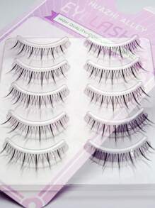 5 Pairs Natural Looking V-Shape Invisible Extra Fine False Eyelashes, Cartoon Design, 4mm/8mm Soft Fibers, Suitable For Everyday Makeup, Date, Wedding, Light Makeup
