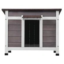 Outdoor Cat House Weatherproof,  Cat Shelter For Multiple Cats, Outdoor Wooden Cat Rabbit House With All-Round Foam Insulated, PVC Door Flaps And Open Roof - 24"L x 21"W x 18"H - 查看 8