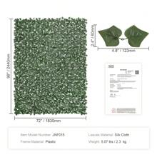 Ivy Privacy Fence, 59 X 98/39 X 98/96 X 72/24x16 Inch Artificial Green Wall Screen, Greenery Ivy Fence With Strengthened Joint, Faux Hedges Vine Leaf Decoration For Outdoor Garden, Yard, Balcony, Patio Decor. - 96 x 72 inch - 查看 7
