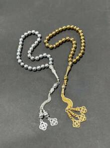 1 件复古 Tasbih 风格 33 颗珠子手链，优雅男士串珠手链，念珠礼物 - 均碼 - 查看 4