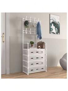 1 pieza Estante multiusos y versátil, antipolvo, adecuado para ropa, sombreros y zapatos, talla grande grueso y estable, fácil de instalar/desmontar, portátil, para sala de estar, dormitorio, oficina, dormitorio universitario - Multicolor - Ver 9