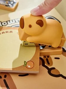 迷你水豚订书机 400 件 24/6 订书钉套装卡通设计便携式活页夹办公装订工具学校用品，返校礼物 - 彩色 - 查看 12