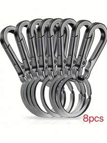4/8/12pcs Mountaineering Carabiner Keychains Metal Climbing Carabiner Shaped Keyring Keychain Clip Hook Storage Box For Men Car Keychain Finder Travel Essentials