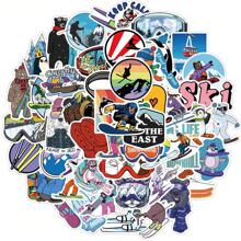 50 Ski Graffiti-stickers, te gebruiken voor bagage, motorfietsen, koffers, notitieboekdecoratie, doe-het-zelf-knutselwerkjes, multifunctionele stickers, kinderen, tieners, volwassenen, waterflessen, skateboardstickers