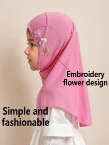 1pc Girls 2-6Y Instant Shawl Scarf & Wrap Stretchy Arab Head Wrap Scarf Headband Headwrap Turban Headtie Elastic Headscarf Girl