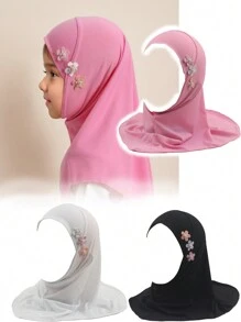 1pc Girls 2-6Y Instant Shawl Scarf & Wrap Stretchy Arab Head Wrap Scarf Headband Headwrap Turban Headtie Elastic Headscarf Girl