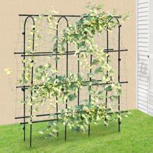 Gartenbogen, Gartenspalier für Kletterpflanzen, Kletterspalier mit Netz, Metallspalier für Gemüse, Obst und Blumen