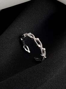 1 件简约镂空波尔卡圆点波浪戒指，女士时尚可调节开口指环，日常配饰和礼物 - 戒指 - 查看 5