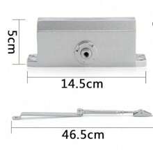 Door Closer Oxidized Cast Aluminum Door Closers For Interior Door Automatic Door Closer Hydraulic Adjustable Speed Soft Door Closer For 25-45kg Residential And Commercial Fire Doors Use - White - View 2