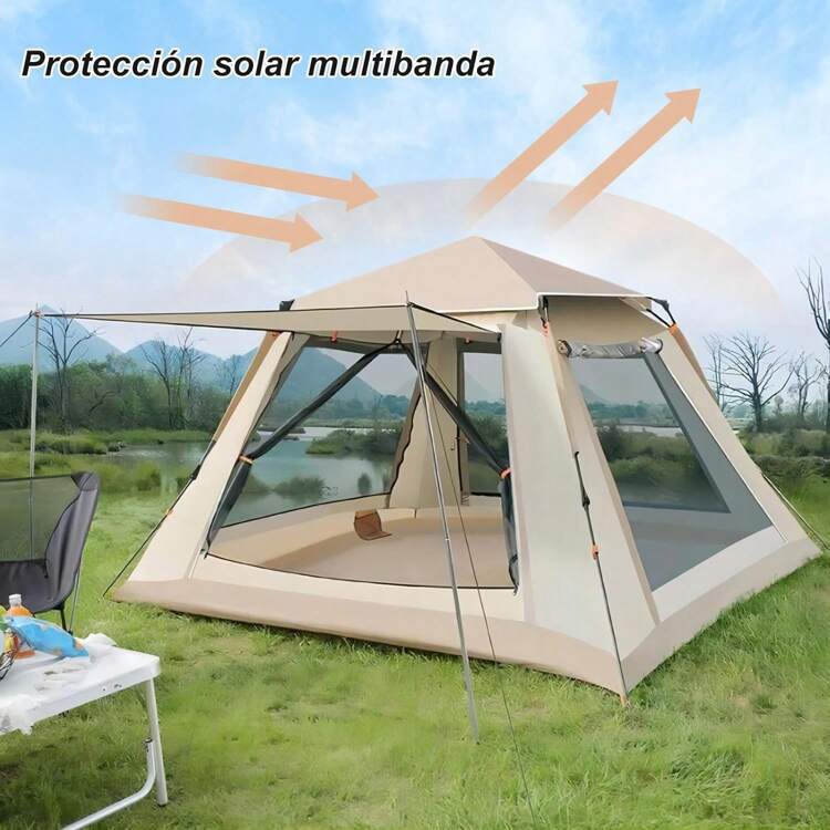 UNIFULL Casa de Campaña, Tienda de Campaña para 4-6 Personas, Rápido Montaje, Impermeable y Portátil - 1 - Añade 2