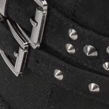 Botas para mujer, con estoperoles, doble hebilla, acabado y color negro, mod. 1141422 - Negro - Ver 6