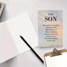 1PC Heartfelt Son's Birthday Card, 4.92 Inches X 6.93 Inches, A Sentimental Mother's Love Message, A Paper Card With An Envelope, A Birthday Wish For Any Son