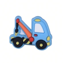 12/18件汽车系列PVC鞋饰套装 - 塑料鞋扣，饰有迷你挖掘机、推土机、起重机、水泥搅拌机和货运卡车图案 - 彩色 - 查看 10