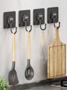 10pcs/Set 5pcs Sticky Wall Damage-Free Hooks, Key Damage-Free Hooks, Clothes Hangers, Bathroom Damage-Free Hooks, Waterproof Adhesive Damage-Free Hooks, Suitable For Bathroom, Bedroom, Entryway