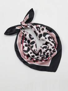 1pc Minimalist Printed 70cm Small Square Bandana, Versatile For Women As Waistband, Hair Head Scarf, Neckerchief, Fashion Accessory