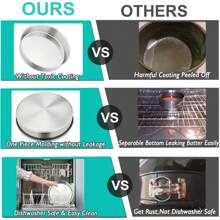 Juego de 4 moldes redondos de acero inoxidable para hornear con capas de moldes para pasteles, pulido con espejo y apto para lavaplatos, no tóxico y saludable