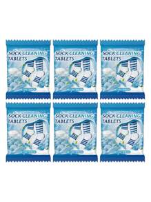 JUE FISH 24/20/12/1 pièce Tablettes effervescentes de nettoyage de chaussettes convenant pour la désodorisation, l'élimination en douceur des substances tenaces, laissant un parfum après le lavage, le nettoyage des chaussettes blanches, le nettoyage des chaussettes, les taches jaunes, le nettoyage en douceur, la décontamination, des tablettes de nettoyage multifonctionnelles, des cadeaux pour la famille et les amis (les nouveaux et anciens modèles sont envoyés au hasard) - Bleu azur - Voir 12