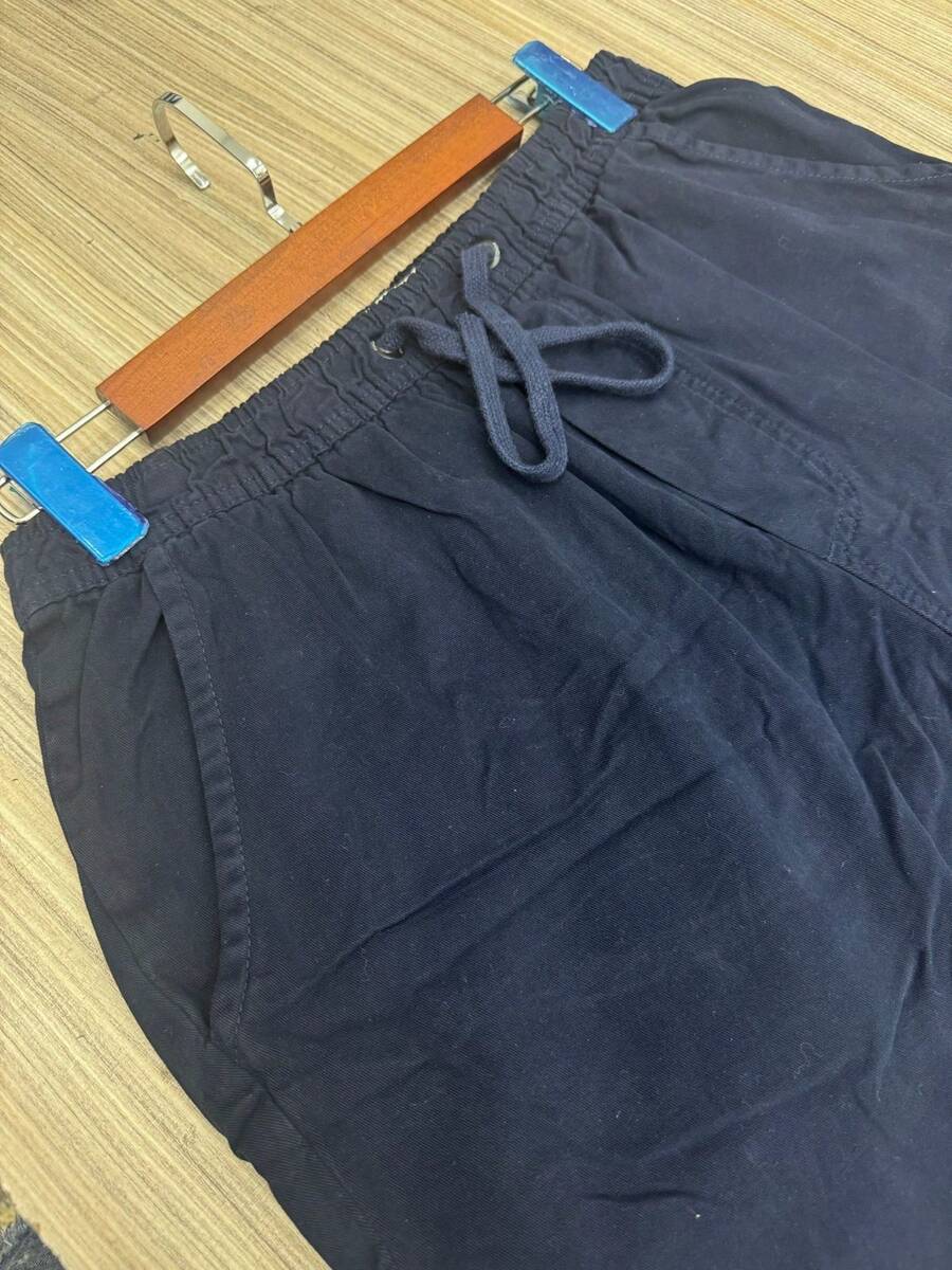 Men's Twill Shorts With Drawstring, Above-The-Knee Model - Navy Blue - View 1