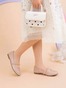 Girls Mary Jane Dress Shoes Ballerina Flats For Wedding, Party (Toddler/Little Kid/Big Kid) - 玫瑰金 - 查看 4