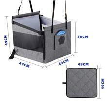 Pet Dog Car Seat,Portable Foldable Waterproof Pet Travel Bags,Removable Backseat Dog Hammock With Breathable Mesh For Car SUV Truck Back Seat - Grey - View 3