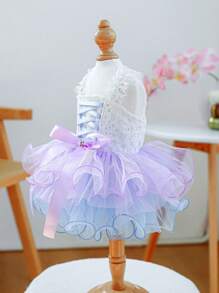 PETCIRCLE 1 件宠物连衣裙，适合小型犬和猫的可爱星空梦幻薄纱连衣裙，适合小型犬和幼犬的时尚服装