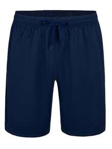 5 Pcs Men's Athletic Performance Shorts - Quick Dry Polyester Micro Mesh With Elastic Waist & 2 Side Pockets (8 Inch Inseam) - 2 Black + Navy Blue + Dark Gray + Light Gray - View 6