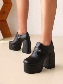 Sexy High Platform Pumps, Red, High Heels, Fashion Spring/Autumn Ladies Footwear, Pointed Toe Chunky Heel, Stylish And Charming