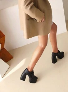 Sexy High Platform Pumps, Red, High Heels, Fashion Spring/Autumn Ladies Footwear, Pointed Toe Chunky Heel, Stylish And Charming
