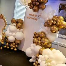 25pcs/78pcs 10inch/12inch Gold Sequin, Metallic Gold, White Latex Balloons, Suitable For Wedding Ceremony, Wedding Decoration, Bedroom Decor, Birthday Balloons, Decorations, Bridal Shower, Birthday Party, Proposal Decor, Graduation Party, Friends Gathering, Romantic Date Setting
