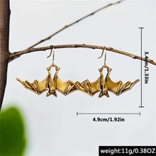 1 Đôi bông tai mặt dây chuyền hình con dơi ngược phong cách Bohemian cổ điển, sáng tạo và thời trang, kiểu punk, quà tặng dự tiệc cho phụ nữ. - Vàng - Xem 5