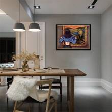 1 pièce canevas murale vintage Art célèbre L'Hurlement Femme drôle Affiches esthétiques Impressions uniques de hurlement Décoration murale de galerie vintage orange pour chambre à coucher et salon. Sans cadre