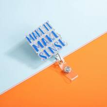 TONAVIETO 1个趣味文字胸牌卷轴，可伸缩，可爱胸牌夹，带旋转鳄鱼夹，适合护士、教师、办公室职员使用，也适用于学校用品和返校季。 - 彩色 - 查看 8