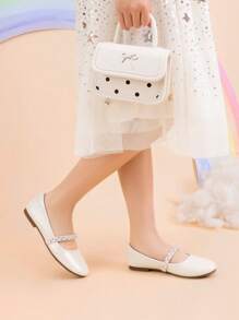 Girls Mary Jane Dress Shoes Ballerina Flats For Wedding, Party (Toddler/Little Kid/Big Kid) - 杏色 - 查看 3