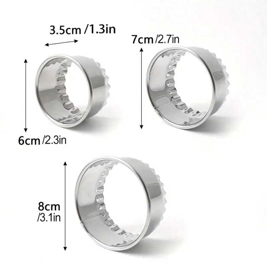 Kichvoe Stainless Steel Dumpling Wrapper Skin Dough Cutter Circle Roller Ravioli Maker Cookie Biscuit Pastry Cutting Tool Kitchen Accessories C43