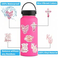 52PCS Pink Bible Verse Jesus Stickers Vinyl Aesthetics Stickers, Decals, Scrapbooking, Diary, Bumper, Skateboard, Water Bottle, Cartoon, Hard Hat, Car Stickers