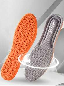 1 Pair Cushioned Soft Insoles For Sports Running Shoes, Breathable Shock-Absorbing Elastic Unisex Massage Insoles