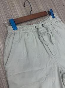 Men's Twill Shorts With Drawstring, Above-The-Knee Model - Albaricoque - Ver 4