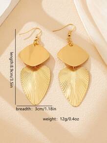 1 对时尚女士金属耳环，个性化百搭，适合所有场合